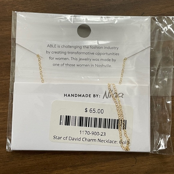 NWT ABLE Star of David Charm Necklace [DISCONTINUED ITEM] - Picture 3 of 4